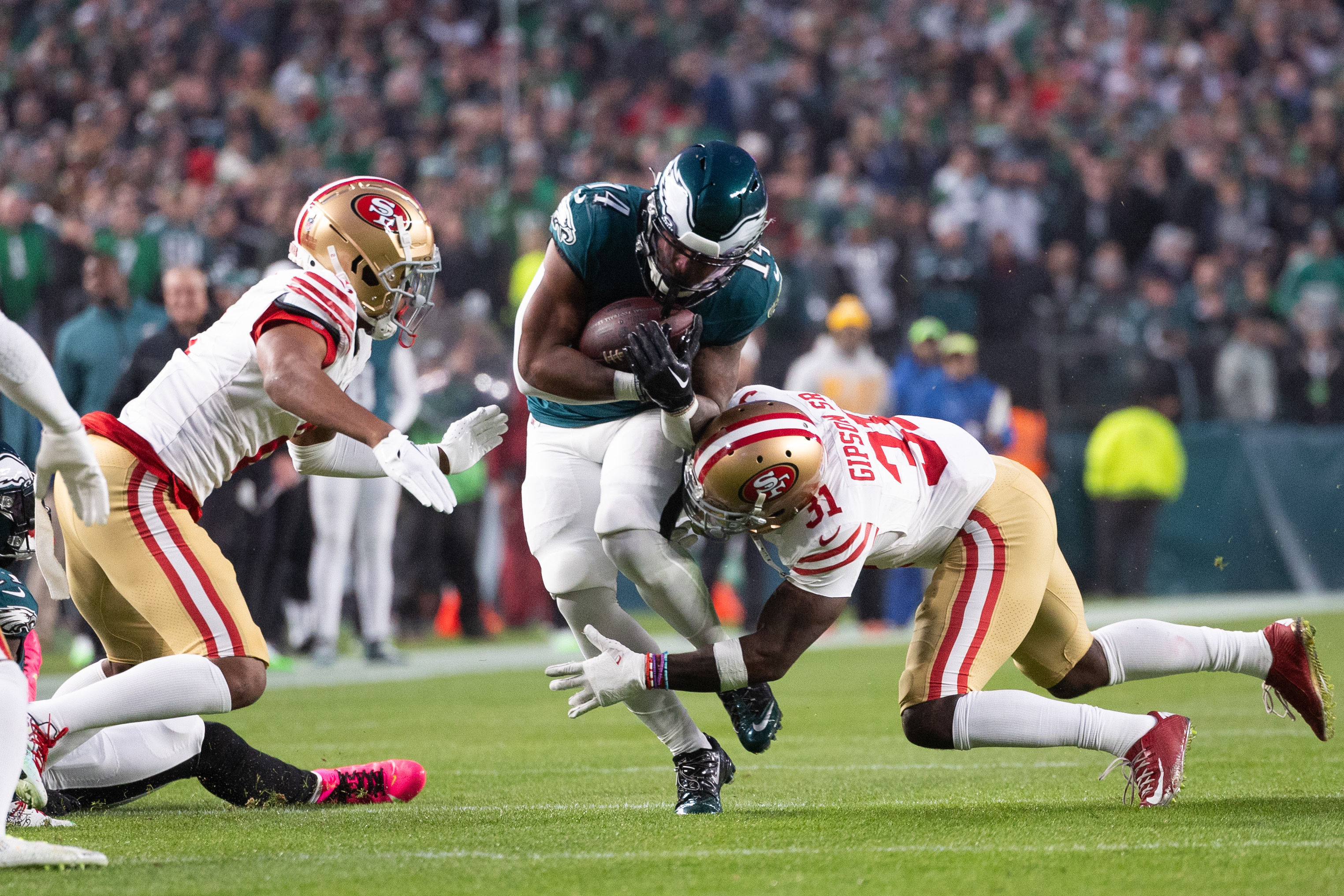 The Philadelphia Eagles averaged an abysmal 2.6 yards per carry against the San Francisco 49ers. 